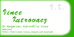 vince kutrovacz business card